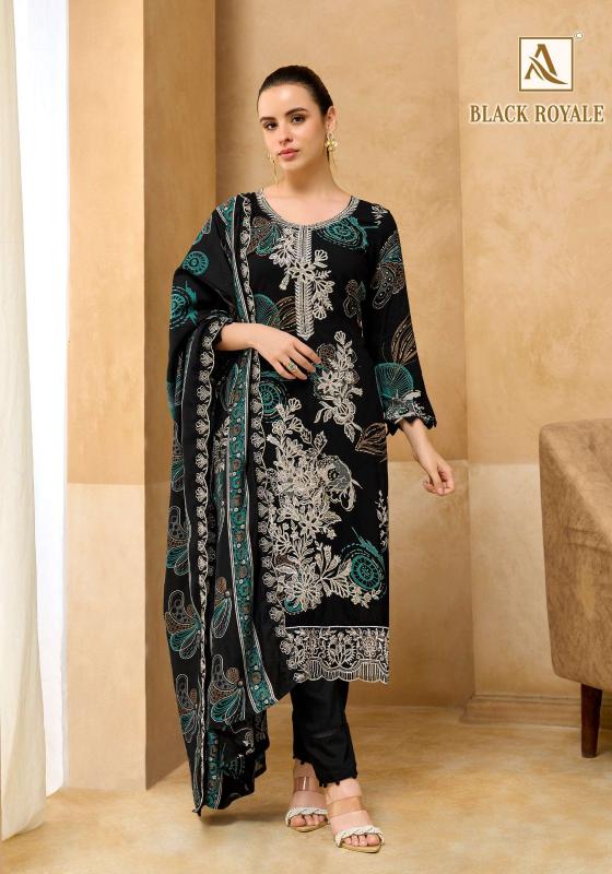 Alok suits black royale cotton dress materials wholesale